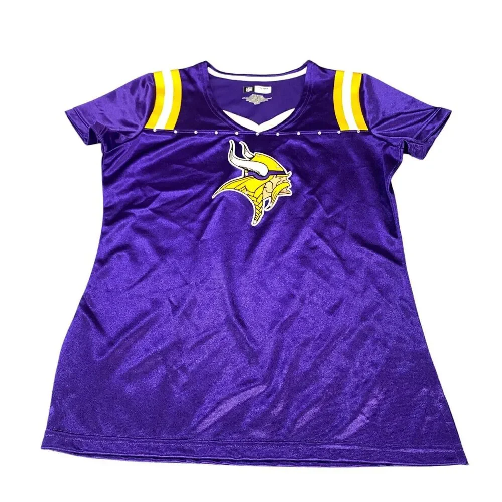 Minnesota Vikings Shirt Womens Medium Purple NFL Team‎ Apparel Football Sports